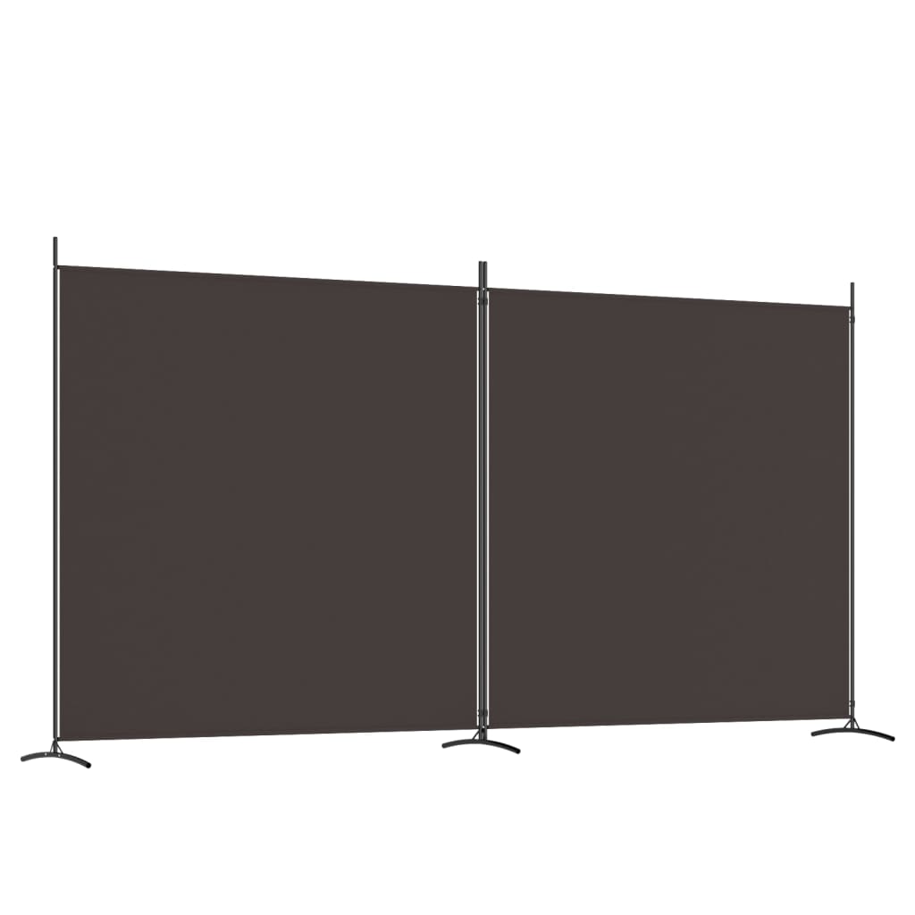 2-Panel Room Divider Brown 348x180 cm Fabric