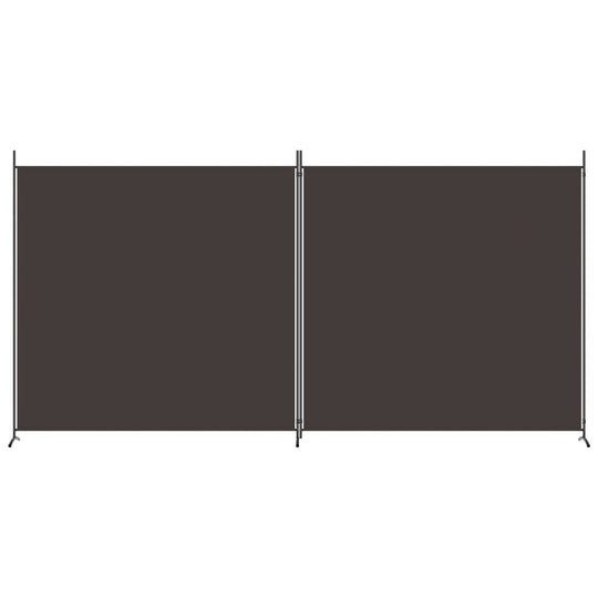 2-Panel Room Divider Brown 348x180 cm Fabric