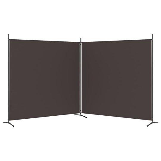 2-Panel Room Divider Brown 348x180 cm Fabric