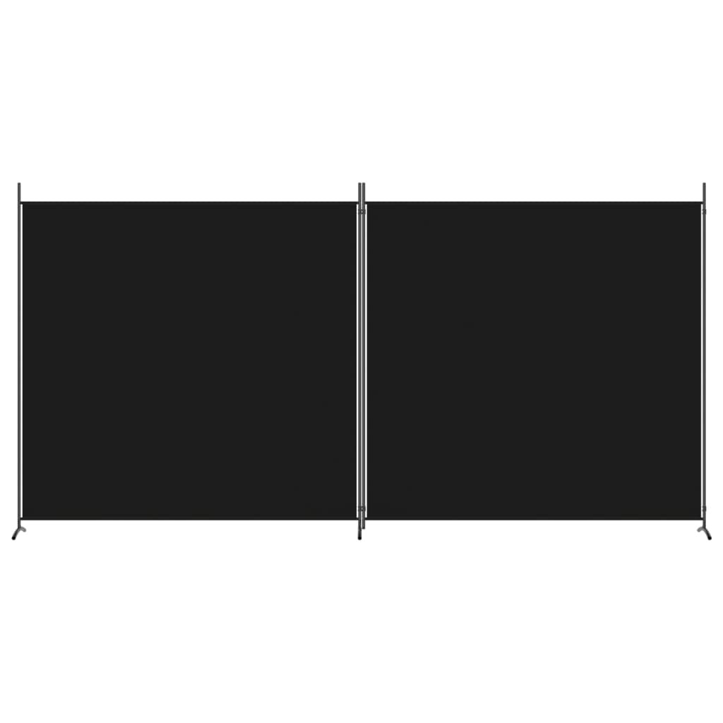 2-Panel Room Divider Black 348x180 cm Fabric