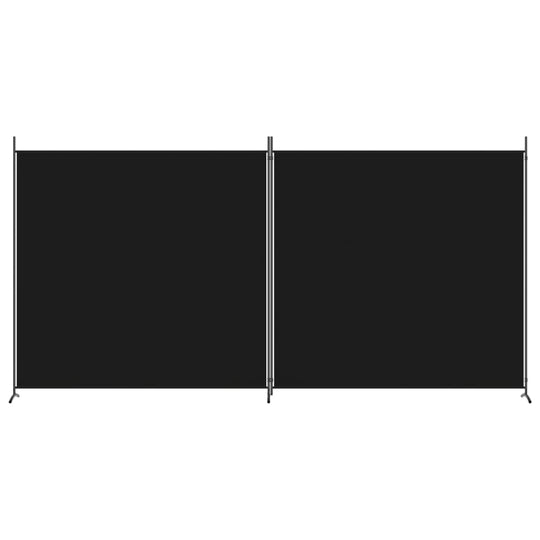 2-Panel Room Divider Black 348x180 cm Fabric