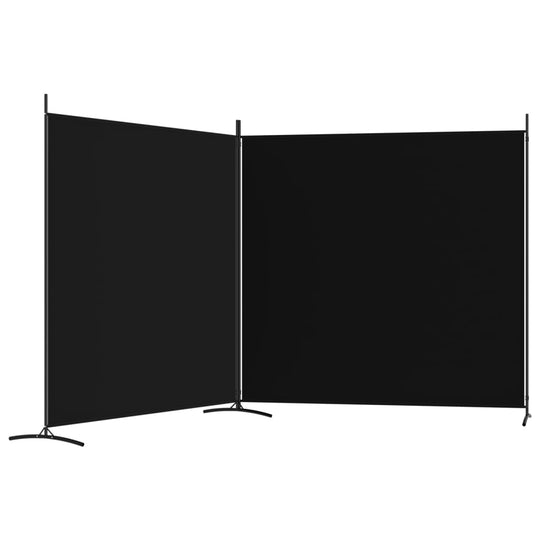 2-Panel Room Divider Black 348x180 cm Fabric