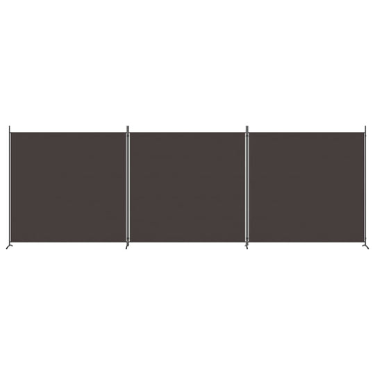 3-Panel Room Divider Brown 525x180 cm Fabric