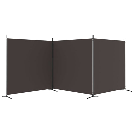 3-Panel Room Divider Brown 525x180 cm Fabric