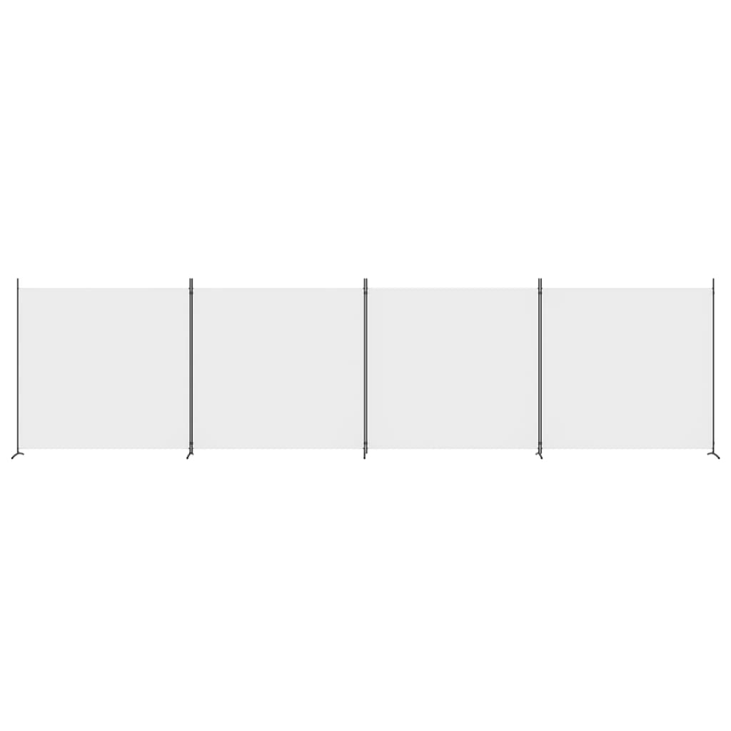 4-Panel Room Divider White 698x180 cm Fabric