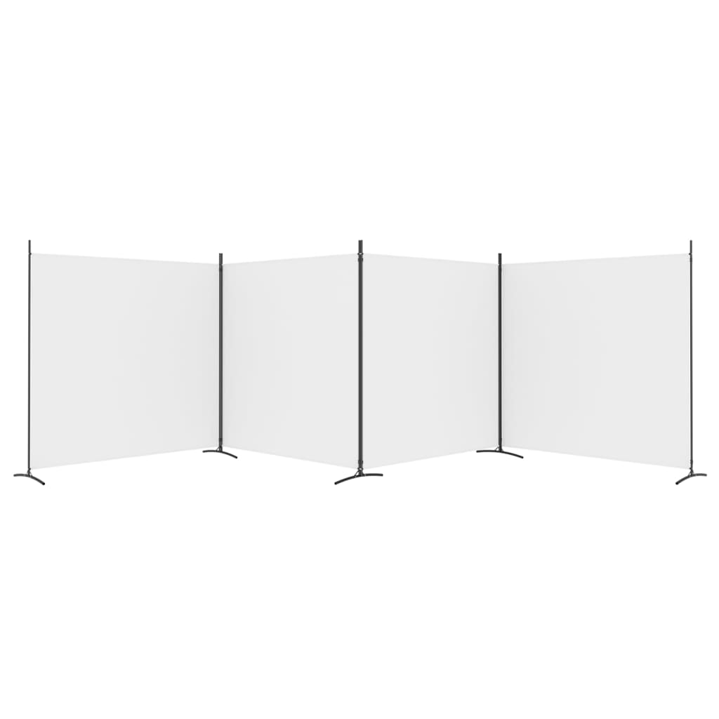 4-Panel Room Divider White 698x180 cm Fabric