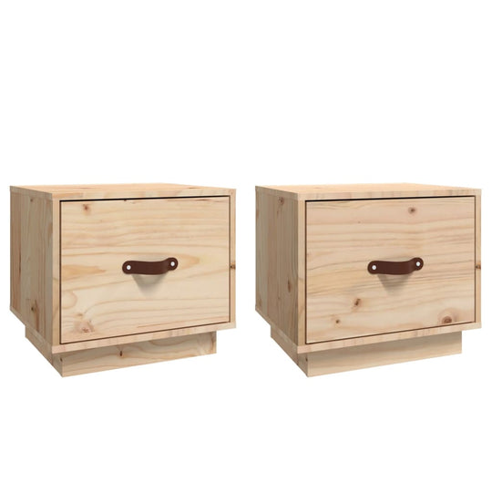 Bedside Cabinets 2 pcs 40x34x35 cm Solid Wood Pine