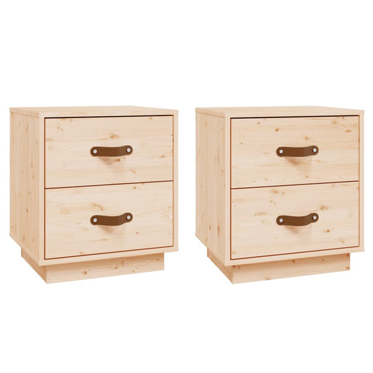 Bedside Cabinets 2 pcs 40x34x45 cm Solid Wood Pine