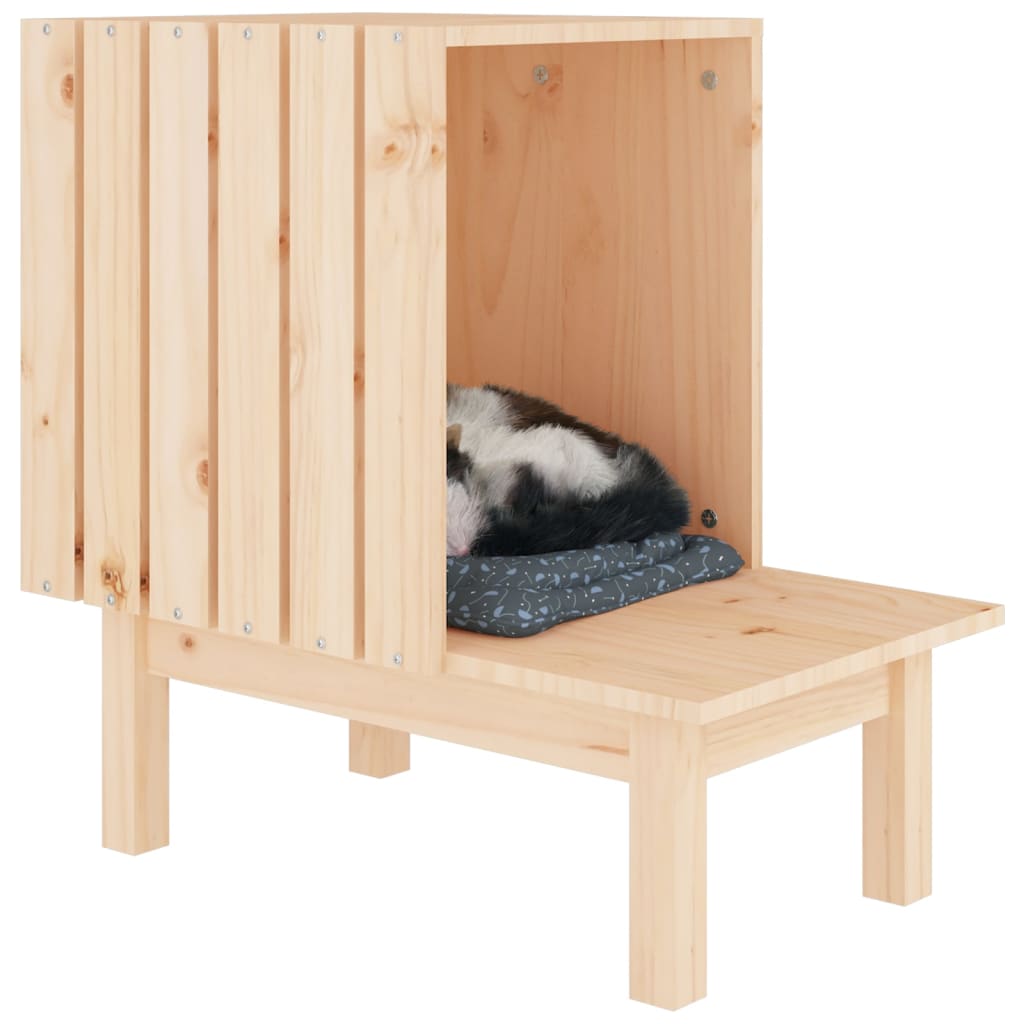 Cat House 60x36x60 cm Solid Wood Pine