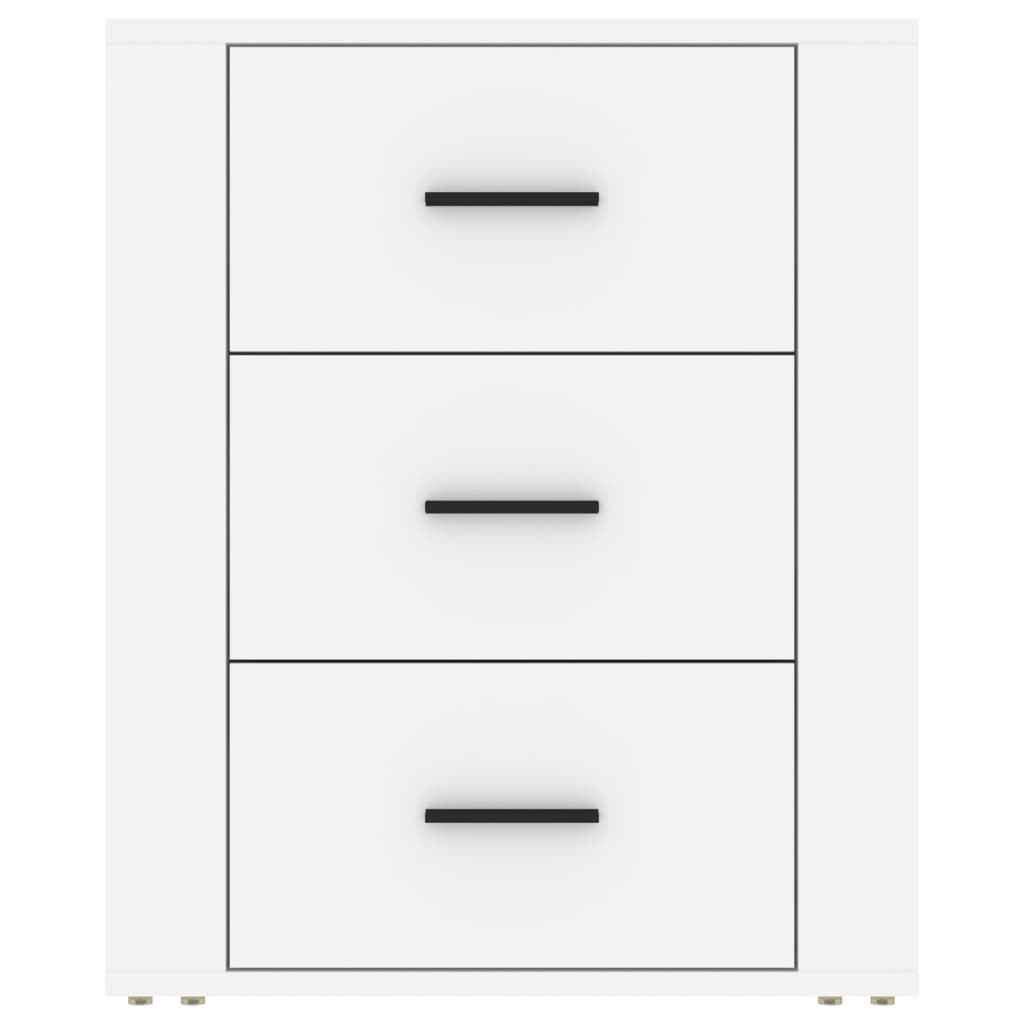 Bedside cabinet white with 3 drawers, 50x36x60 cm, engineered wood, sleek design, affordable, cheap, quality, value