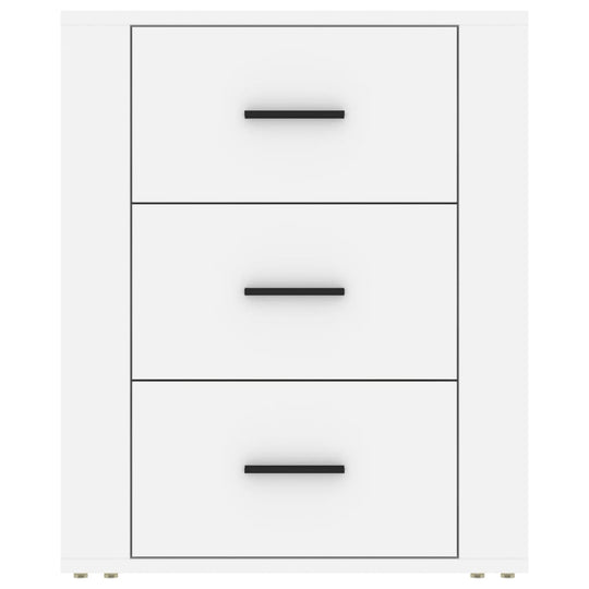 Bedside cabinet white with 3 drawers, 50x36x60 cm, engineered wood, sleek design, affordable, cheap, quality, value