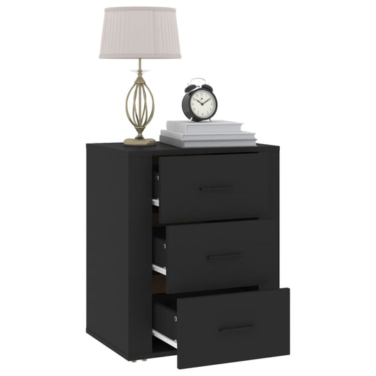 Bedside Cabinet Black 50x36x60 cm Engineered Wood