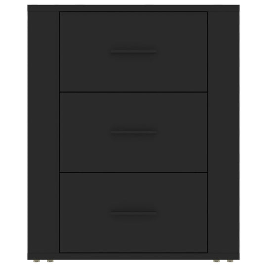 Bedside Cabinet Black 50x36x60 cm Engineered Wood