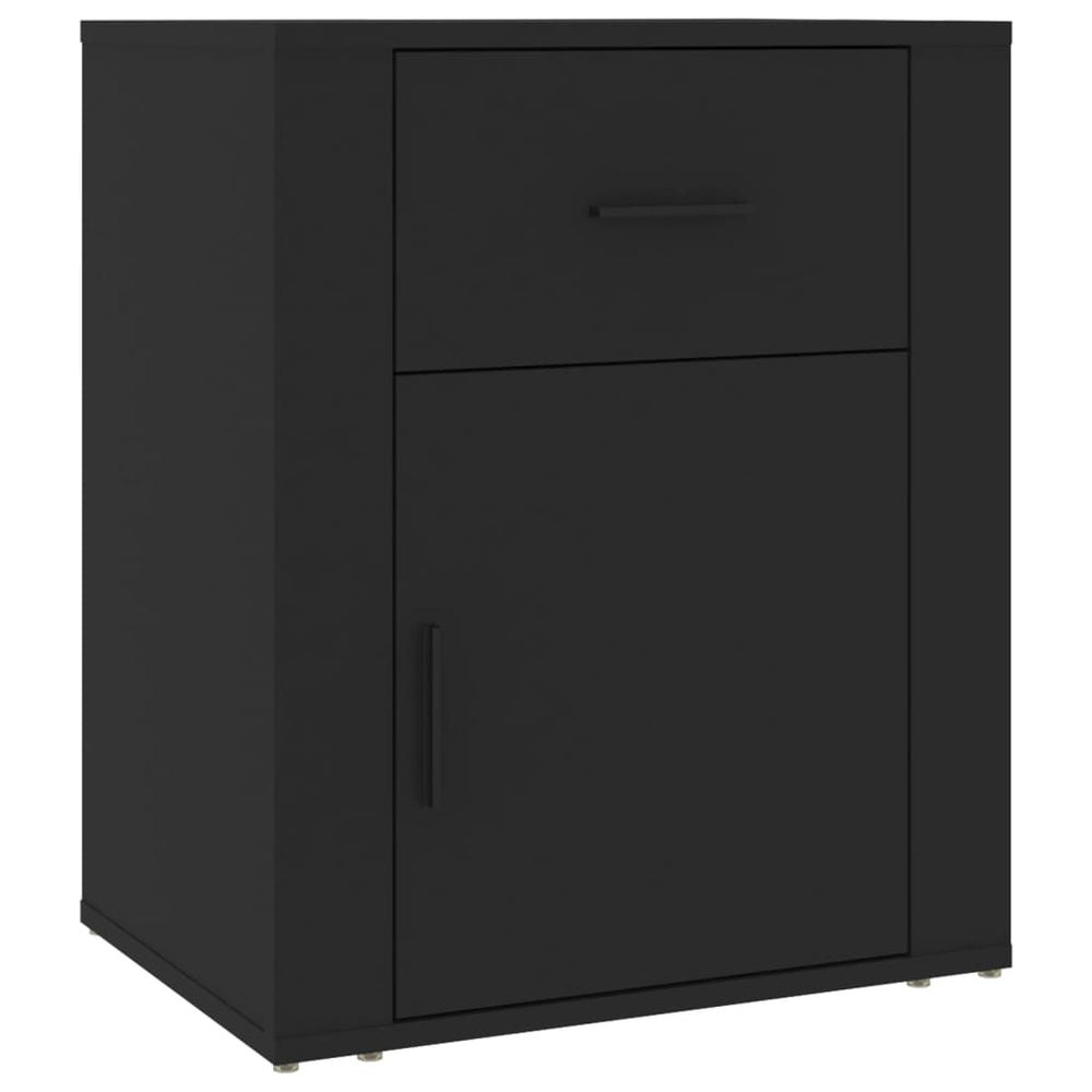 Bedside Cabinet Black 50x36x60 cm Engineered Wood