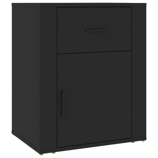 Bedside Cabinet Black 50x36x60 cm Engineered Wood