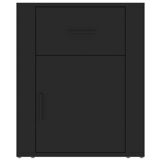 Bedside Cabinet Black 50x36x60 cm Engineered Wood