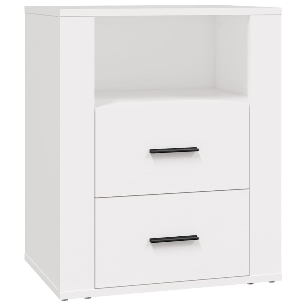 Bedside Cabinet White 50x36x60 cm Engineered Wood