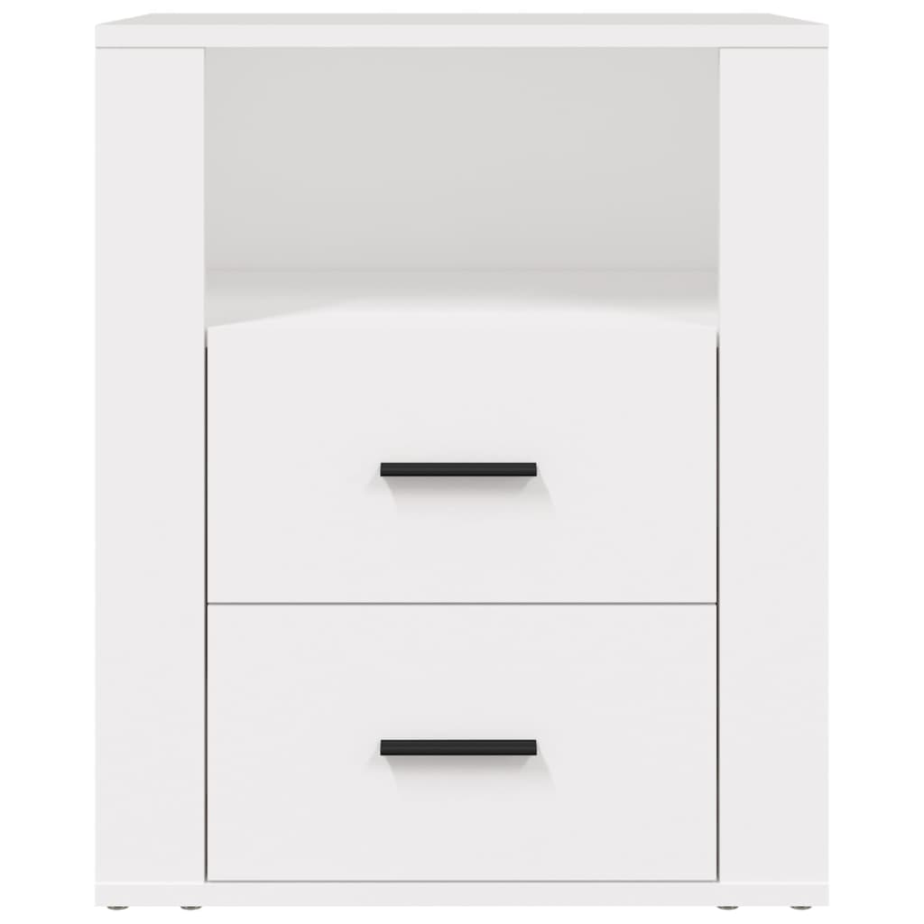 Bedside Cabinet White 50x36x60 cm Engineered Wood