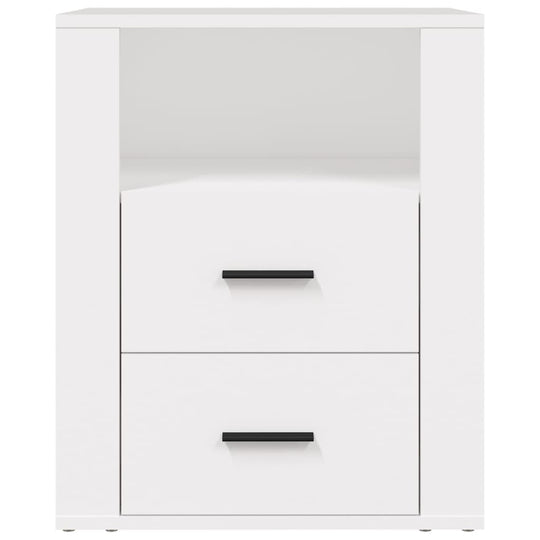 Bedside Cabinet White 50x36x60 cm Engineered Wood