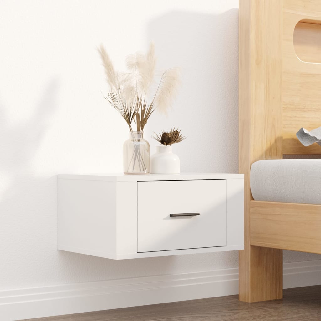 Wall-mounted Bedside Cabinets 2 pcs High Gloss White 50x36x25cm