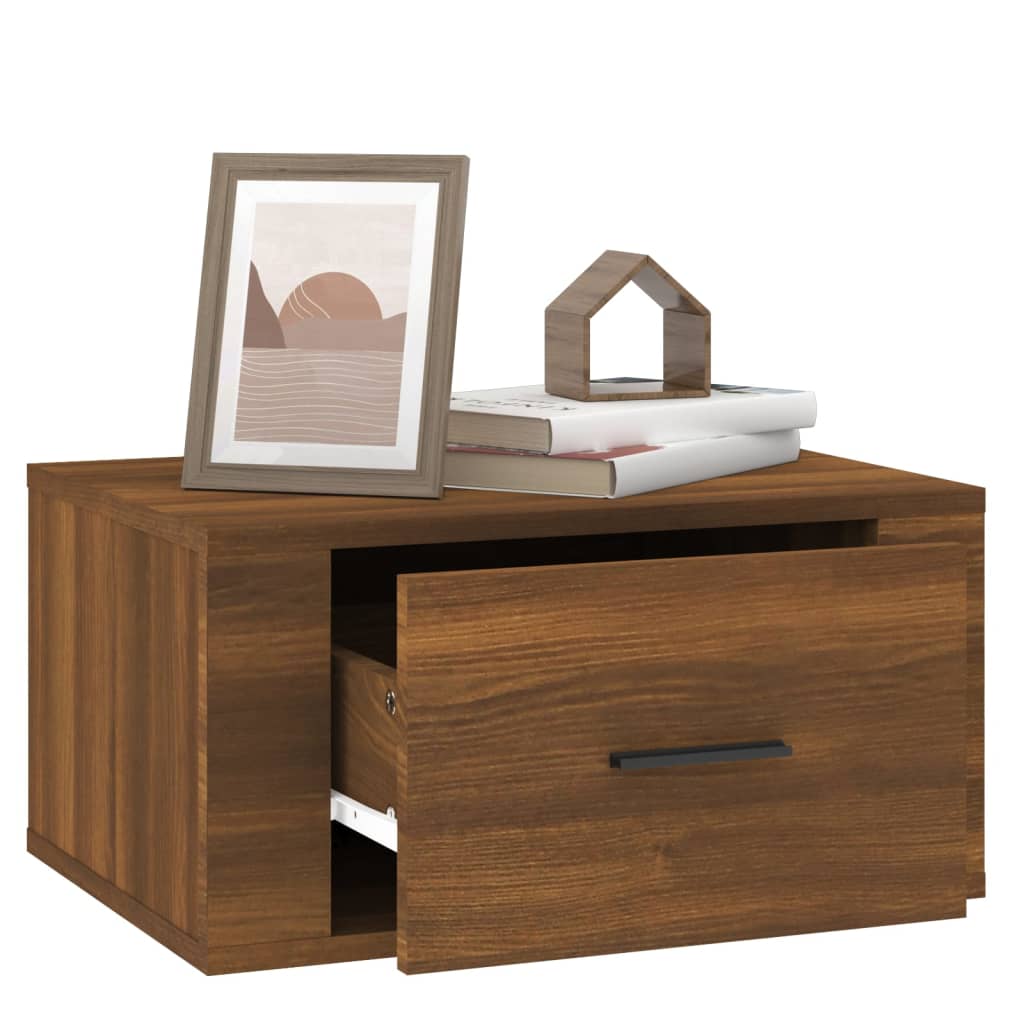 Wall-mounted Bedside Cabinets 2 pcs Brown Oak 50x36x25 cm