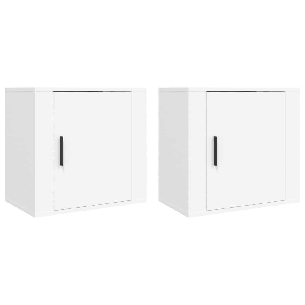 Wall-mounted Bedside Cabinets 2 pcs White 50x30x47 cm