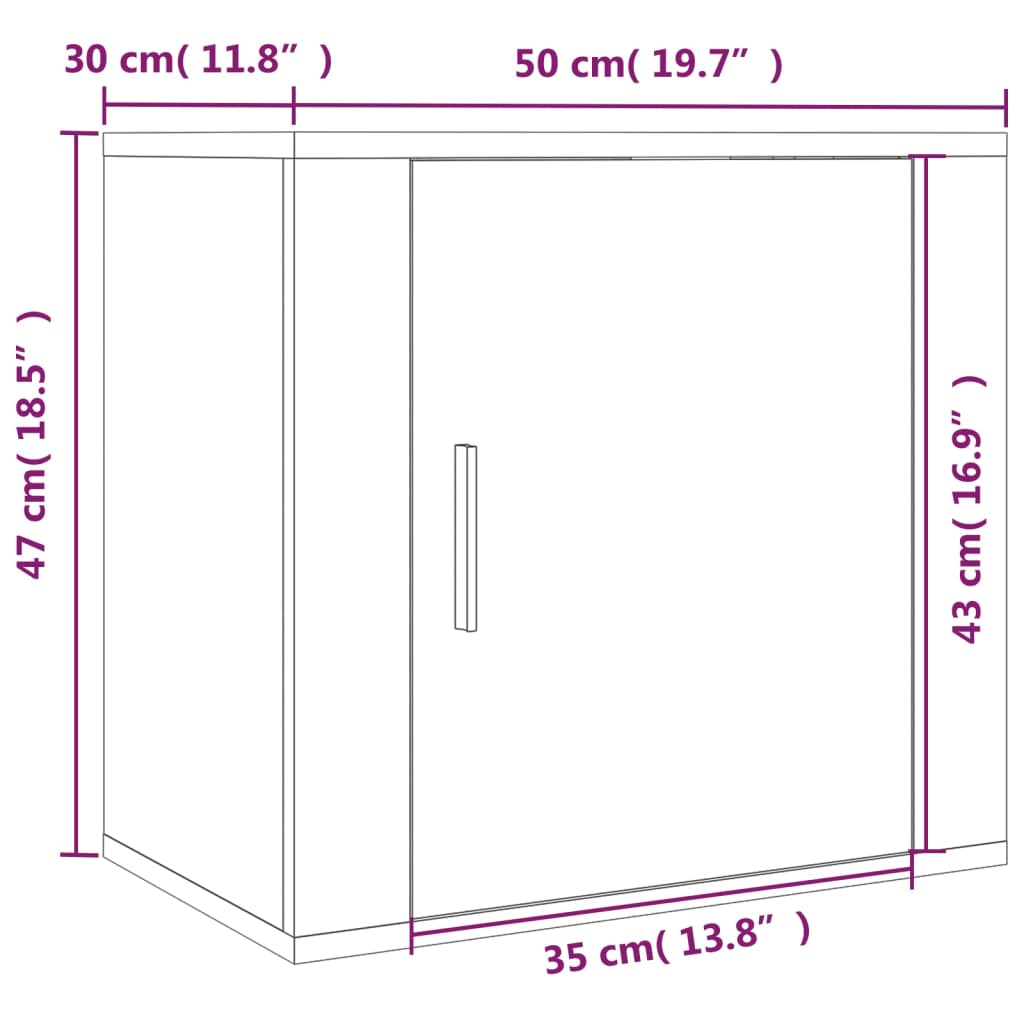 Wall-mounted Bedside Cabinets 2 pcs White 50x30x47 cm