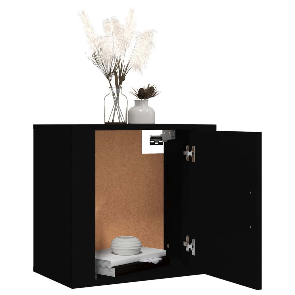 Wall-mounted Bedside Cabinets 2 pcs Black 50x30x47 cm