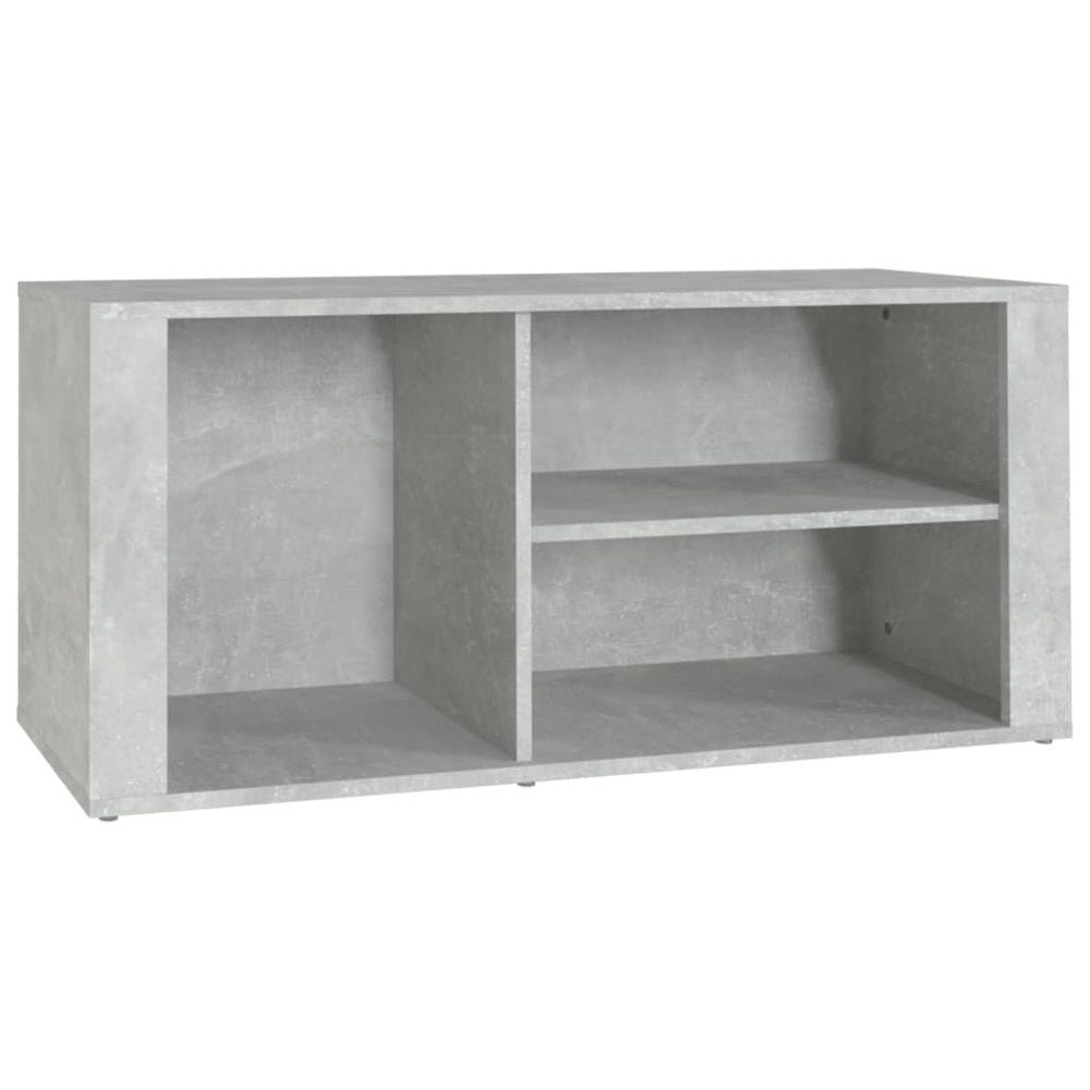 Affordable concrete grey shoe cabinet with compartments, engineered wood, 100x35x45 cm, quality storage solution.