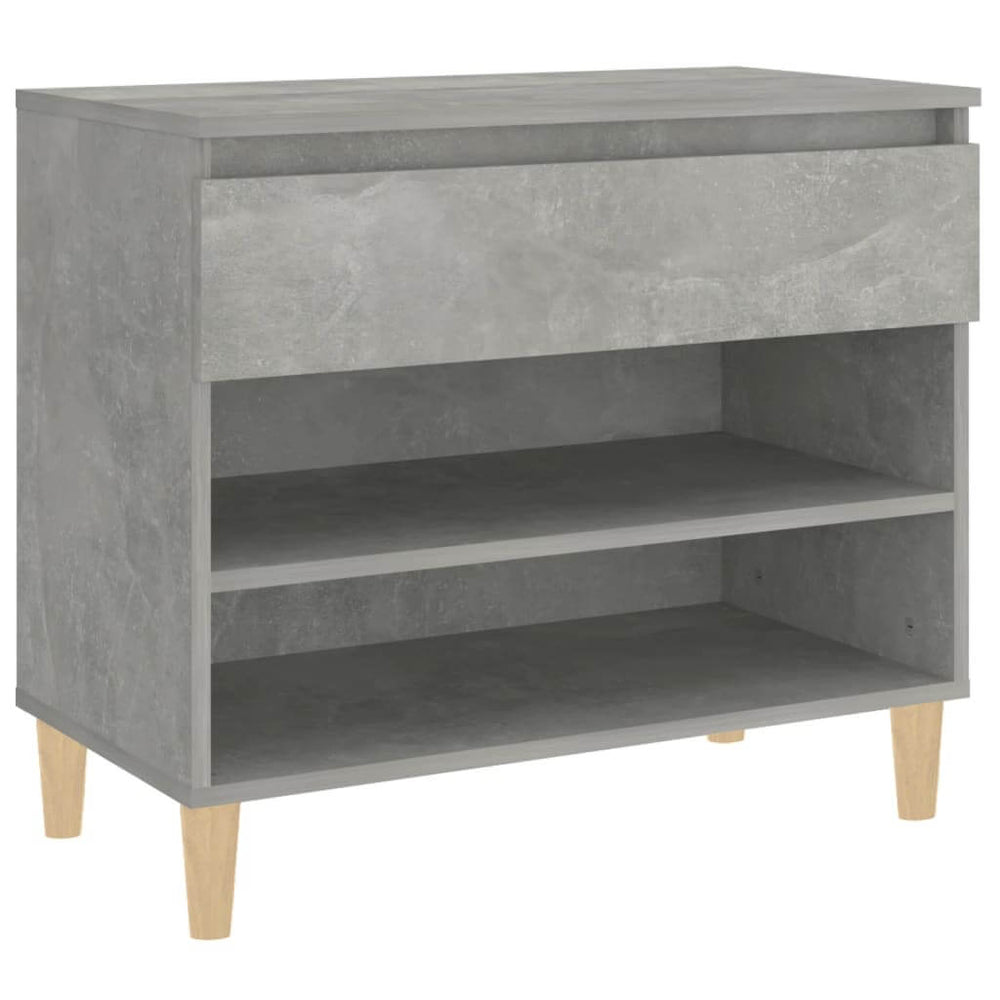 Concrete grey shoe cabinet with engineered wood, offering ample storage in a budget-friendly, quality design for organized living spaces.