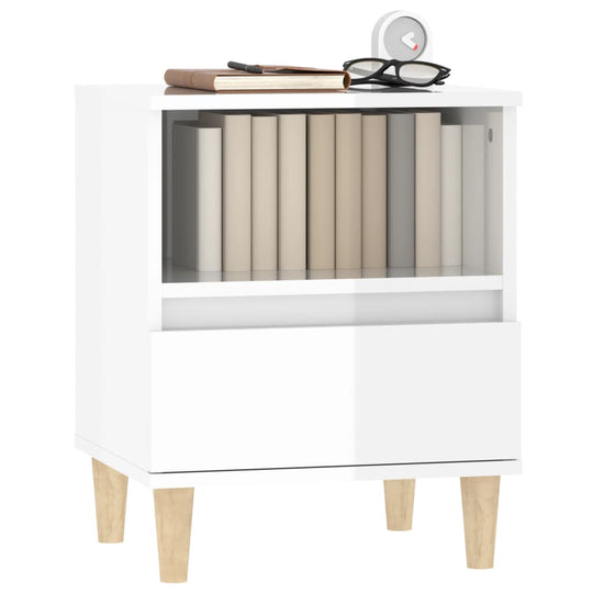 Bedside Cabinets 2 pcs High Gloss White 40x35x50 cm