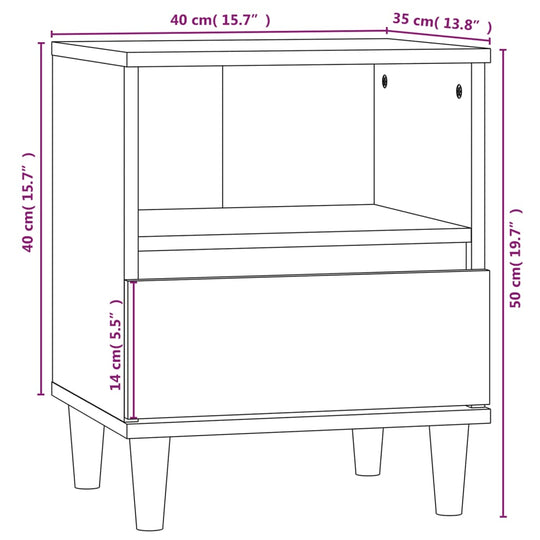 Bedside Cabinets 2 pcs Concrete Grey 40x35x50 cm