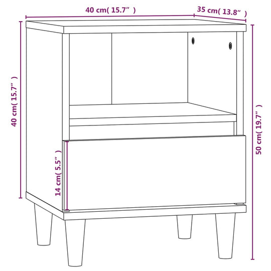 Bedside Cabinets 2 pcs Smoked Oak 40x35x50 cm