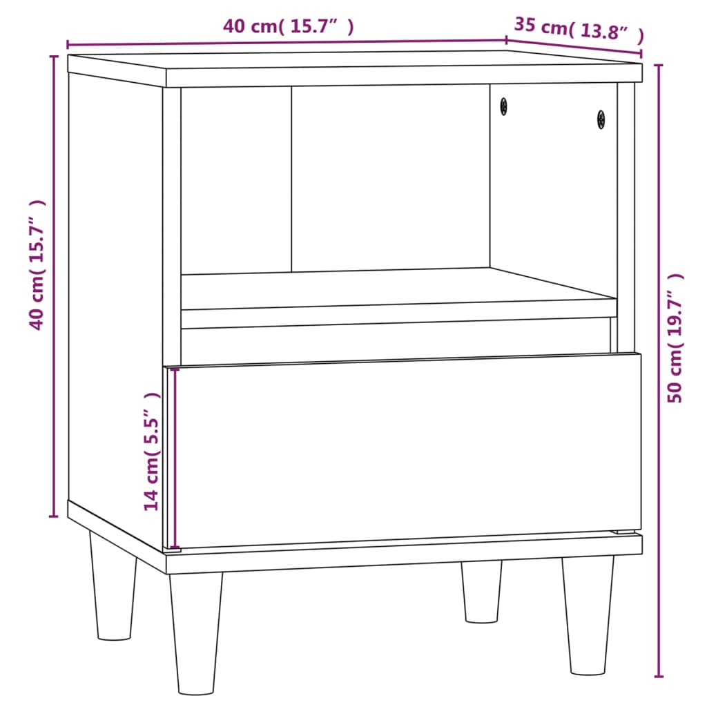 Bedside Cabinets 2 pcs Grey Sonoma 40x35x50 cm