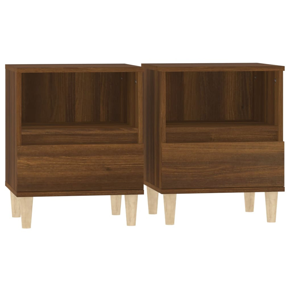 Bedside Cabinets 2 pcs Brown Oak 40x35x50 cm