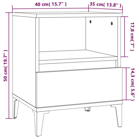 Bedside Cabinets 2 pcs White 40x35x50 cm