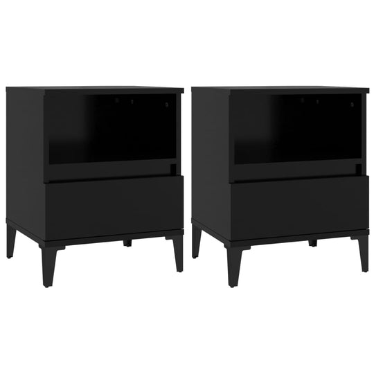 Bedside Cabinets 2 pcs Black 40x35x50 cm