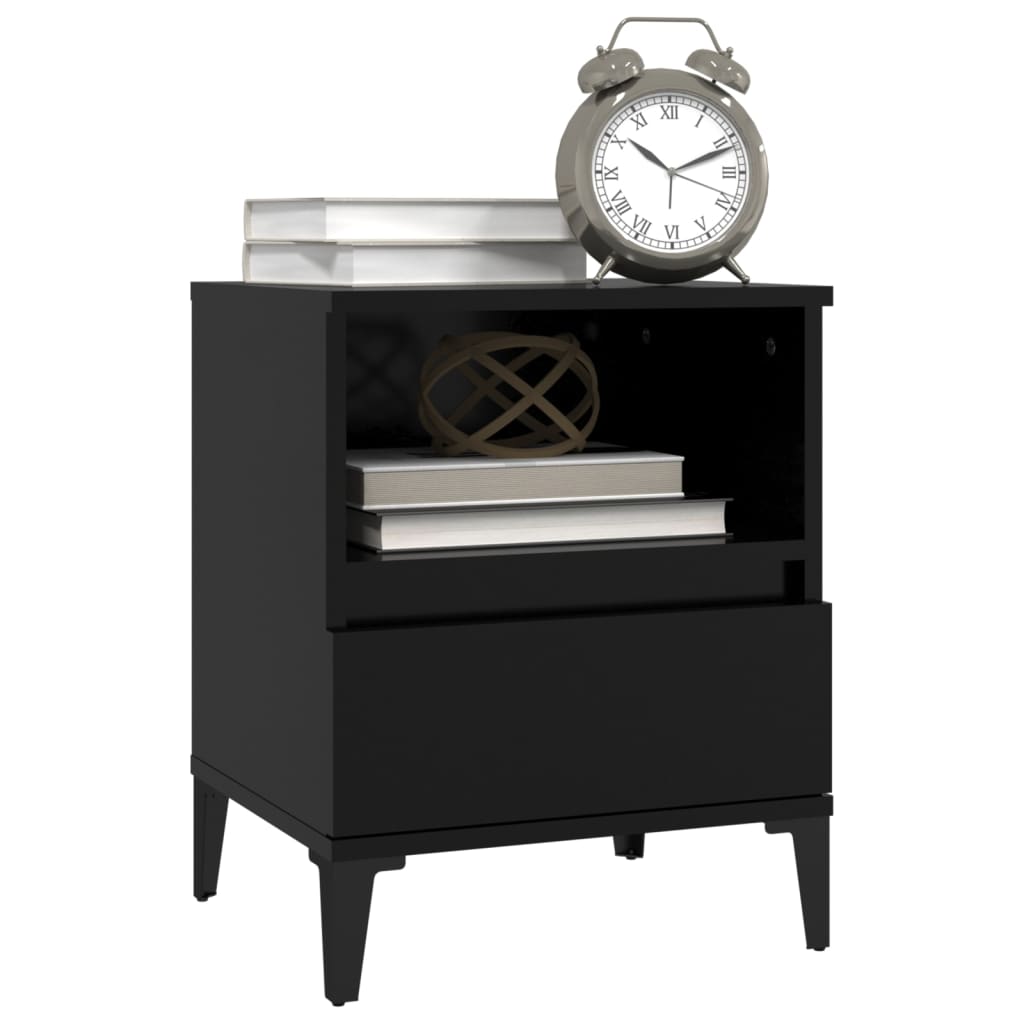 Bedside Cabinets 2 pcs Black 40x35x50 cm