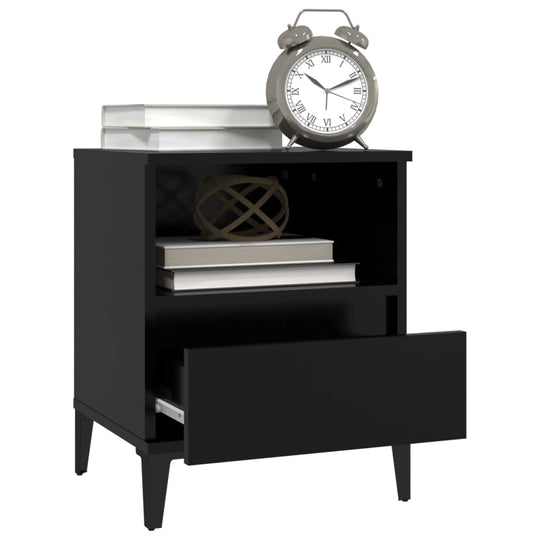 Bedside Cabinets 2 pcs Black 40x35x50 cm