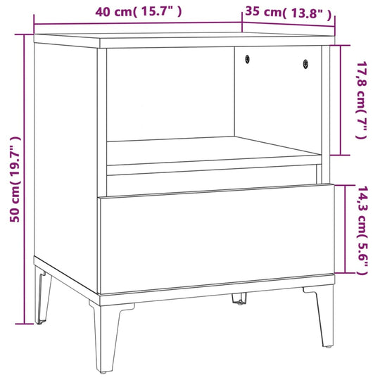 Bedside Cabinets 2 pcs High Gloss White 40x35x50 cm