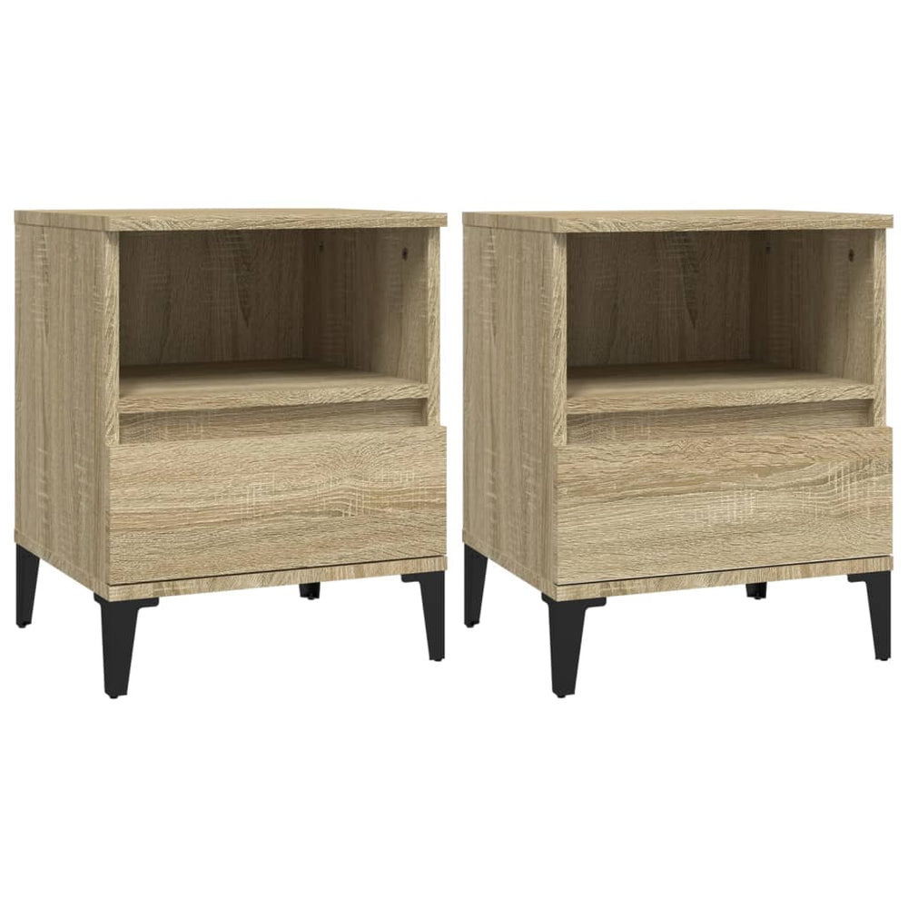 Bedside Cabinets 2 pcs Sonoma Oak 40x35x50 cm