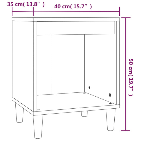 Bedside Cabinet Grey Sonoma 40x35x50 cm