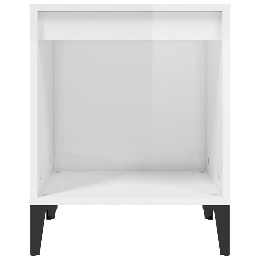 Bedside Cabinets 2 pcs High Gloss White 40x35x50 cm