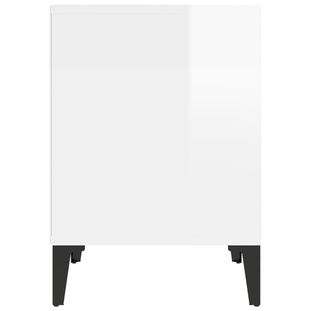 Bedside Cabinets 2 pcs High Gloss White 40x35x50 cm