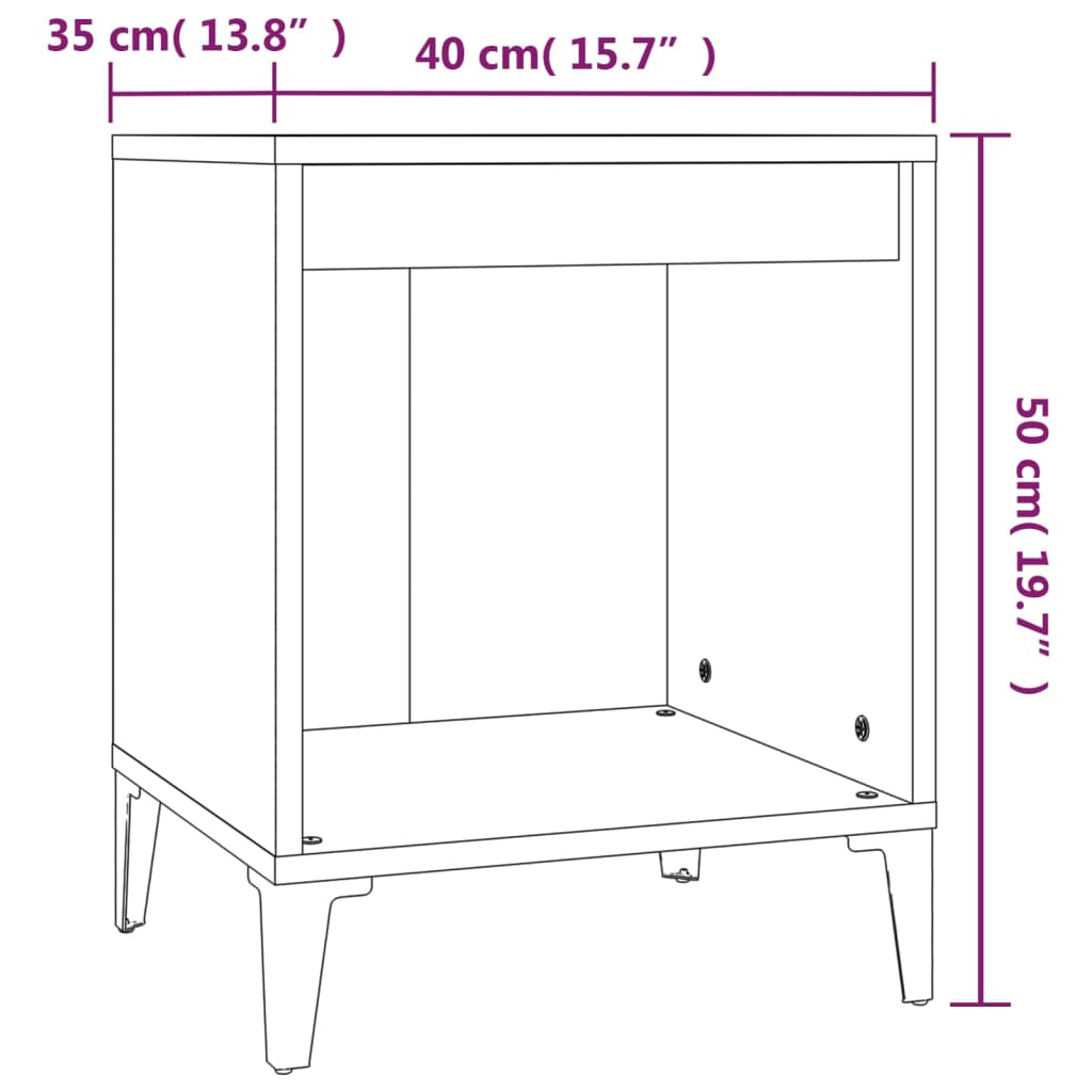 Bedside Cabinets 2 pcs High Gloss White 40x35x50 cm