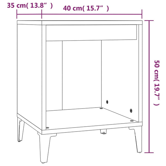 Bedside Cabinets 2 pcs High Gloss White 40x35x50 cm