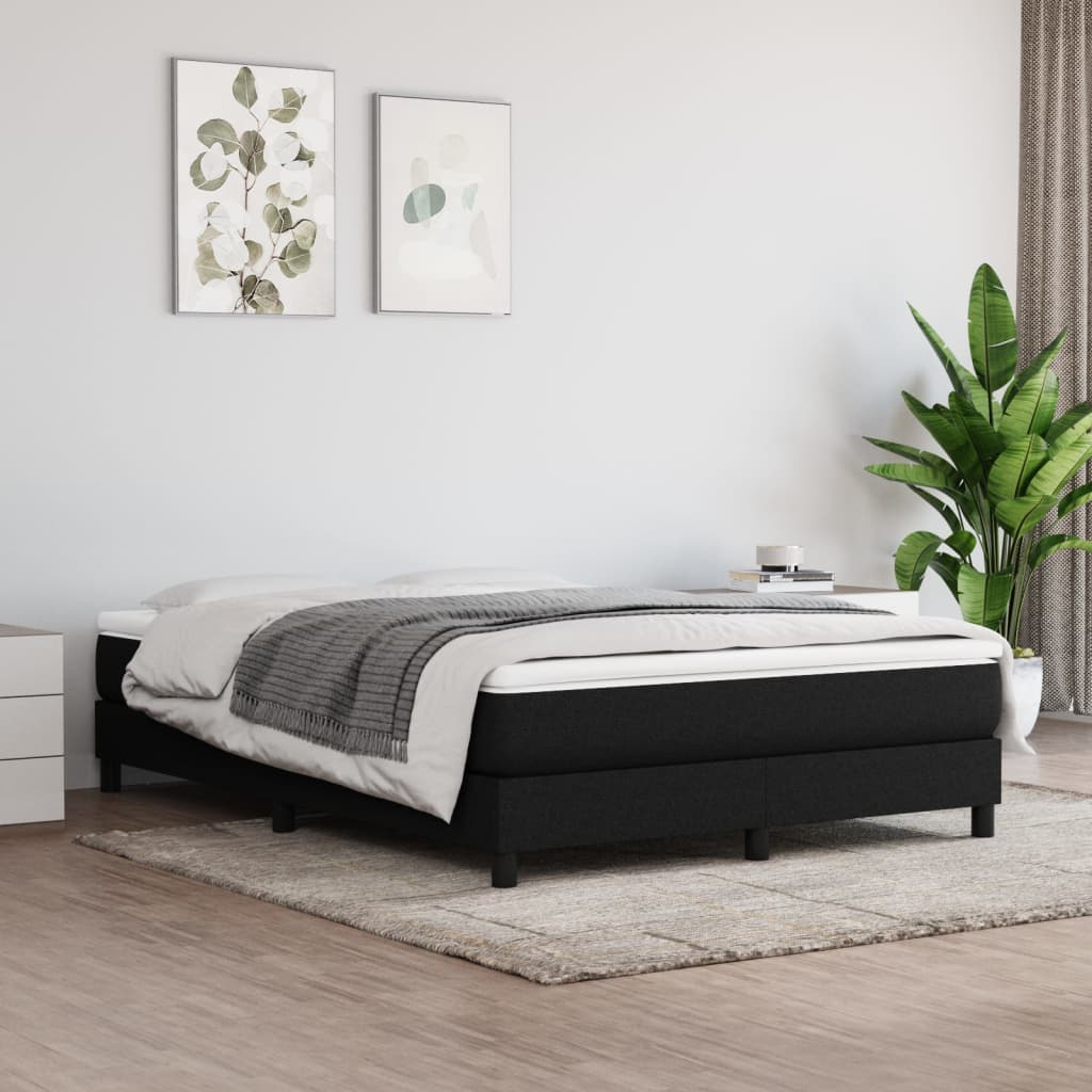 Bed Frame without Mattress Black Double Fabric