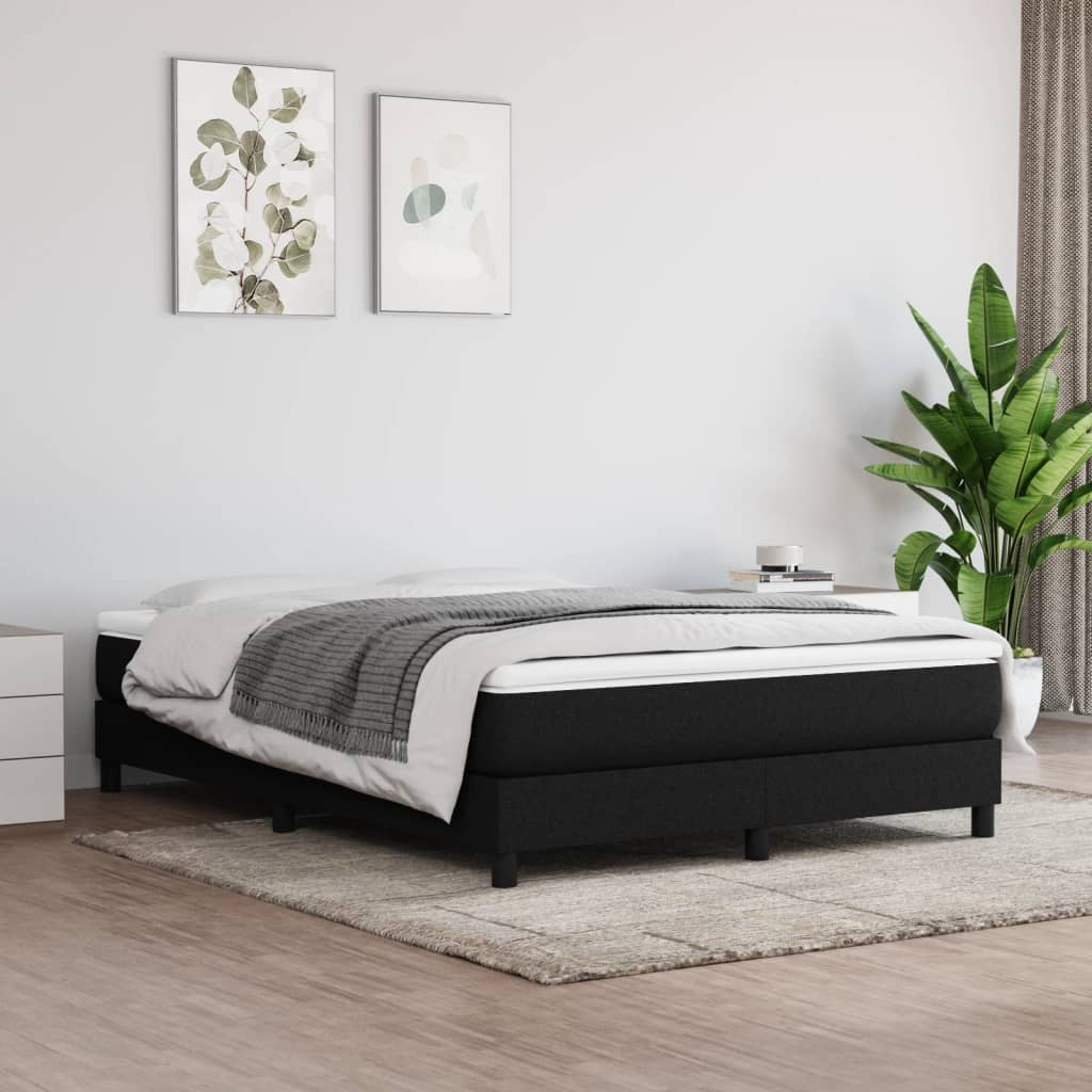 Bed Frame without Mattress Black Queen Fabric