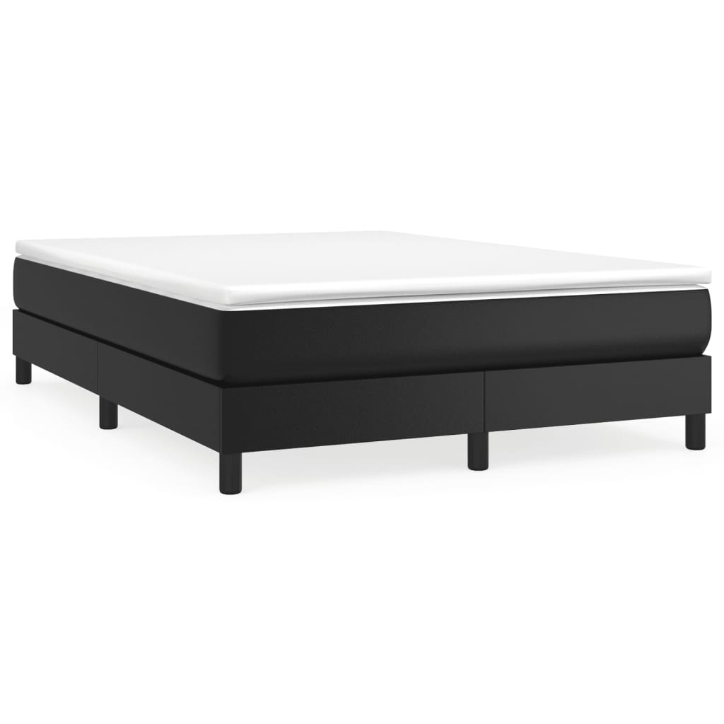 Bed Frame without Mattress Black Double Faux Leather