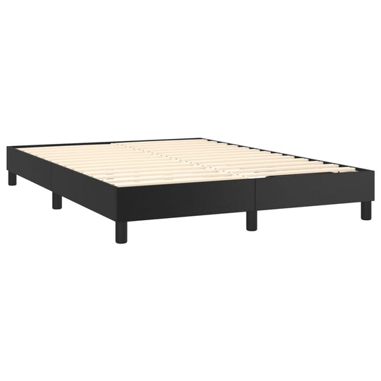 Bed Frame without Mattress Black Double Faux Leather